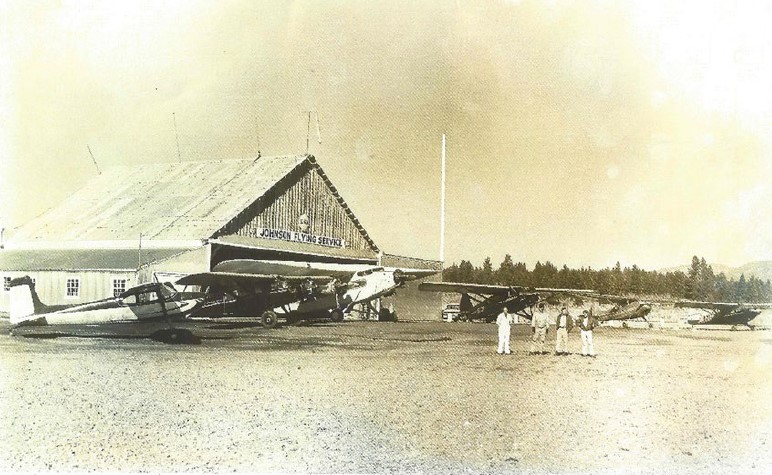 The west addition to the hangar in 1949